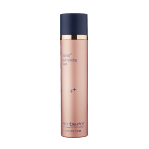 Techno Neck Perfecting Cream by SkinBetter Science in a sleek, rose gold bottle with a navy cap, highlighting advanced skincare for neck area rejuvenation.