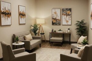 Therapy room representing the connection between mental health and addiction treatment