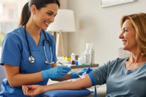 At-home blood draw service highlighting convenience and patient comfort
