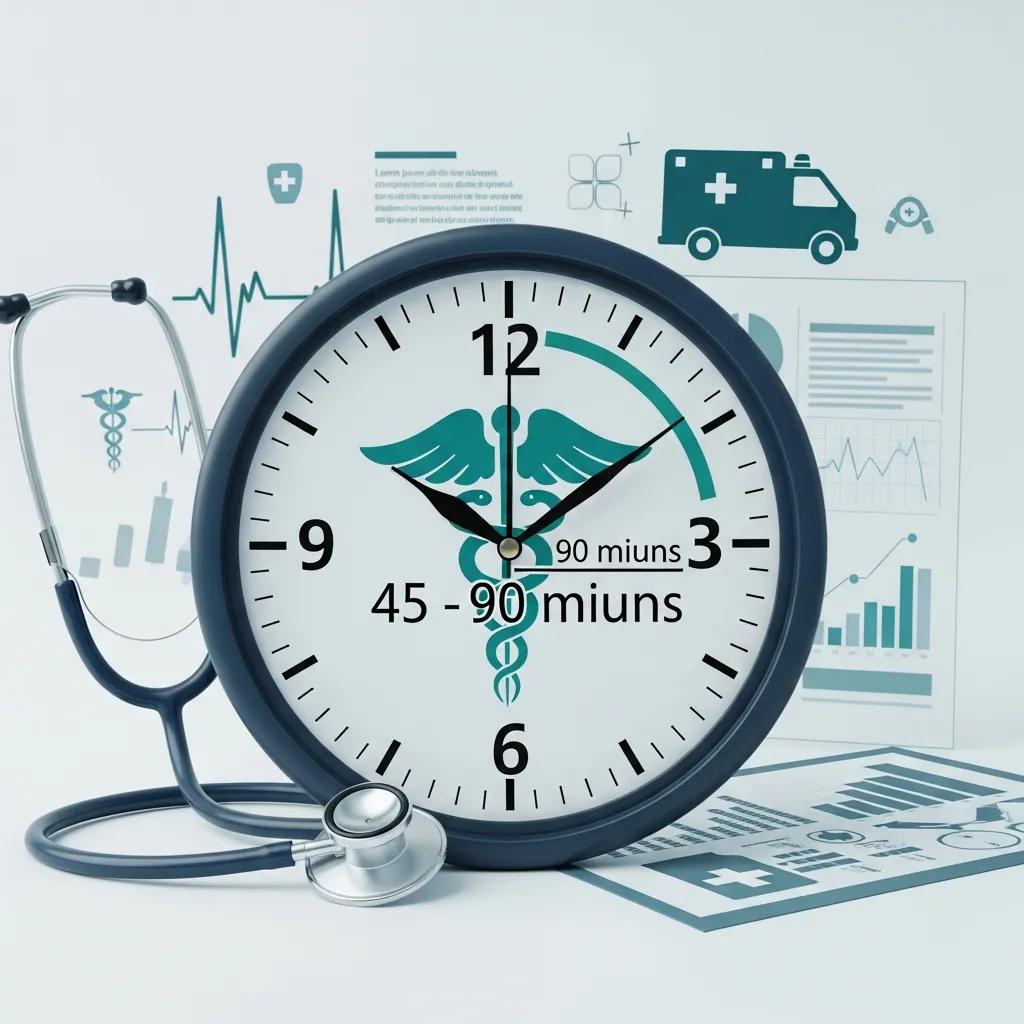 Clock symbolizing average wait times for mobile medical services, emphasizing timely healthcare delivery