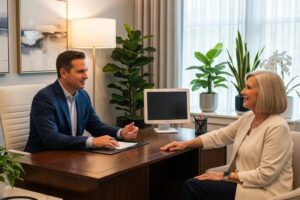 Concierge doctor providing personalized healthcare in a luxurious medical office