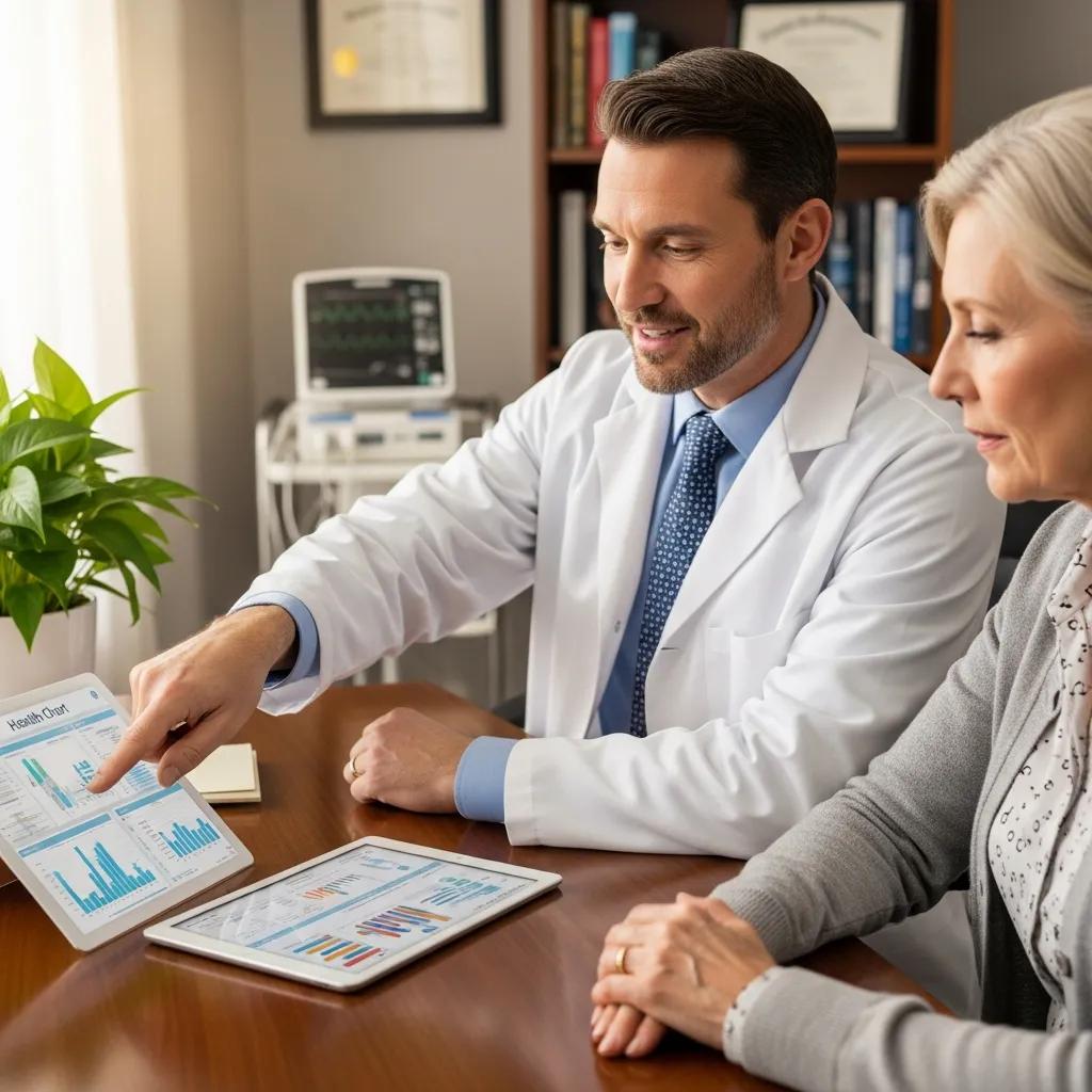 Doctor and patient discussing a personalized health plan in a cozy medical office