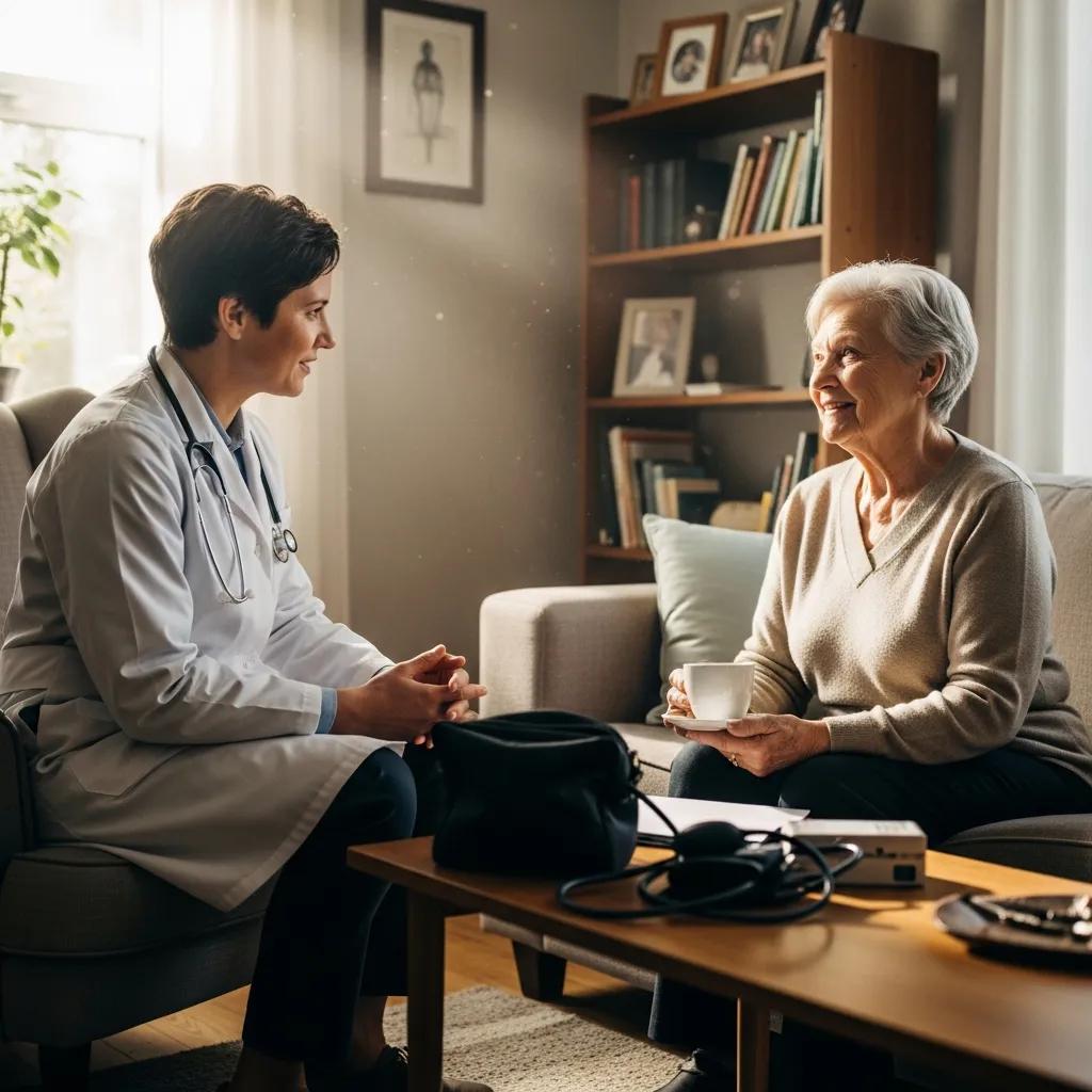 Doctor making a house call, emphasizing the convenience and comfort of personalized medical care