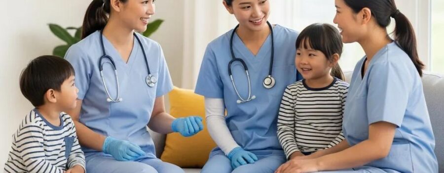 Family receiving mobile primary care at home, highlighting convenience and personalized healthcare