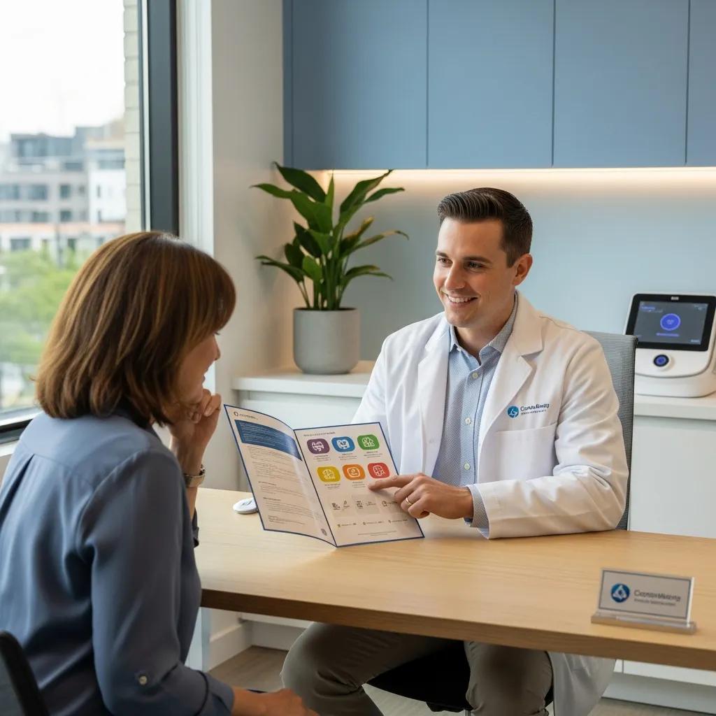 healthcare-professional-explaining-membership-plans-to-a-patient-illustrating-the-benefits-of-personalized-healthcare-options-951d0452-95df-433e-82b6-80736383ea06.webp - Desert Mobile Medical | Concierge Physicians Healthcare professional explaining membership plans to a patient, illustrating the benefits of personalized healthcare options