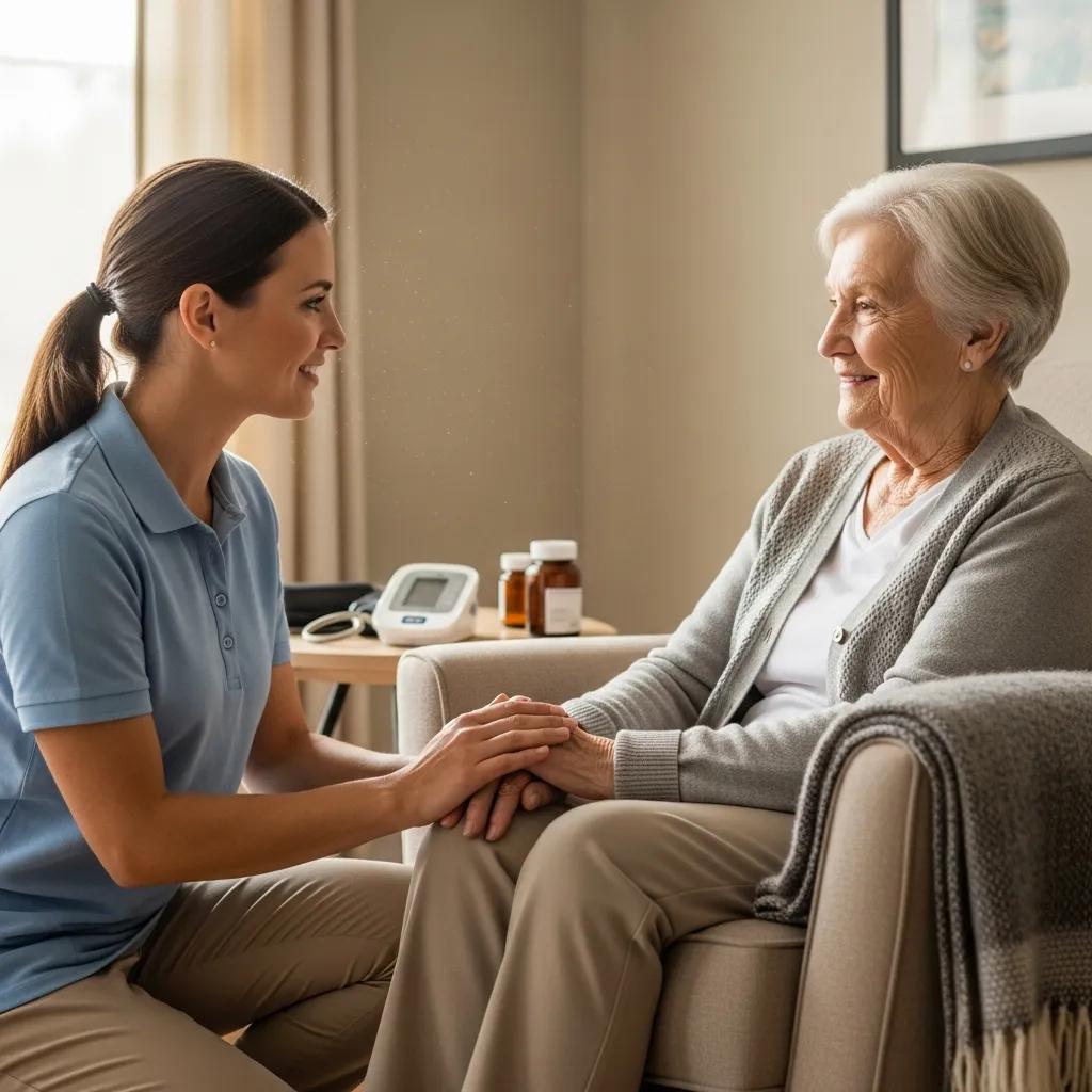 Healthcare provider delivering personalized transitional care at home