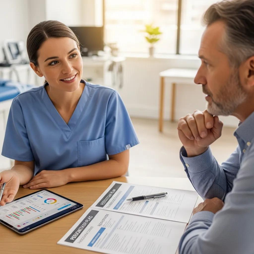 Healthcare provider discussing a personalized health plan with a patient, emphasizing tailored healthcare experiences