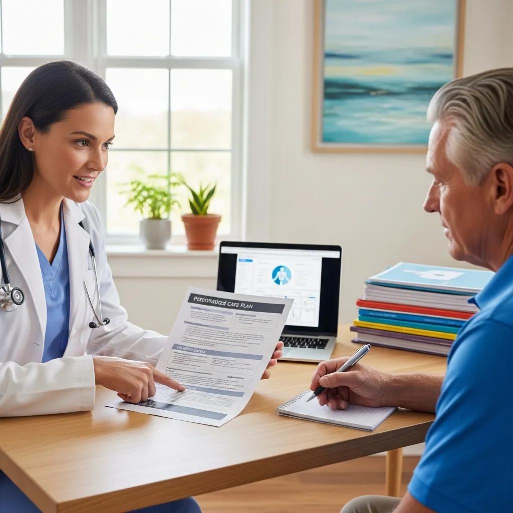 Healthcare provider explaining a personalized care plan to a patient