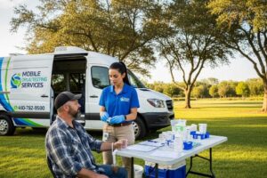 Mobile drug testing service in Phoenix with healthcare professional and commercial driver