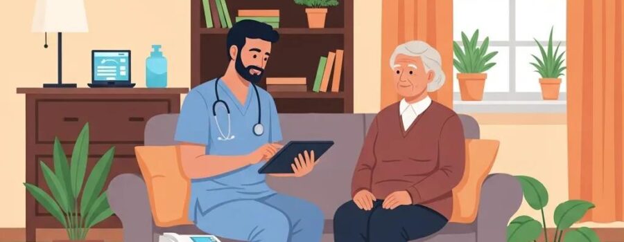 Mobile medical professional providing personalized care in a home setting