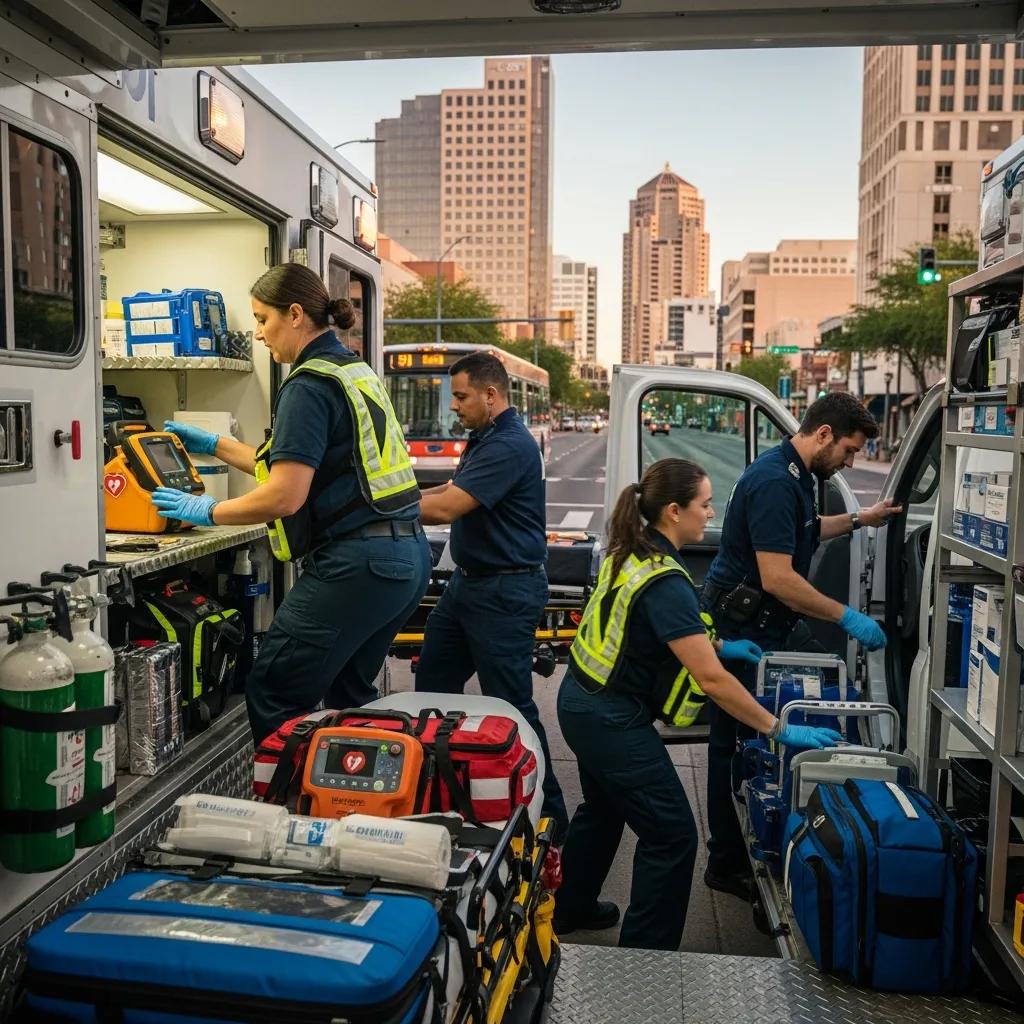 Mobile medical team preparing for a rapid response in Phoenix