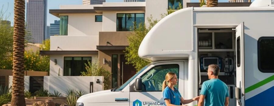 Mobile urgent care vehicle providing at-home medical services in downtown Phoenix