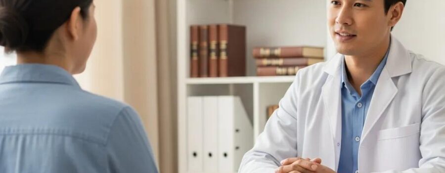 Personal physician consulting with a patient in a cozy home environment, highlighting concierge telemedicine