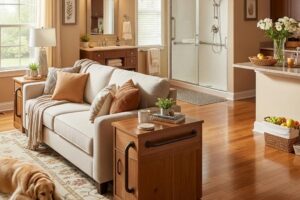 Safe and inviting home environment with safety features for personalized health care