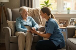 Senior receiving personalized healthcare at home in Phoenix