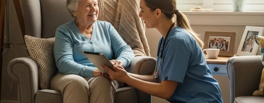 Senior receiving personalized healthcare at home in Phoenix