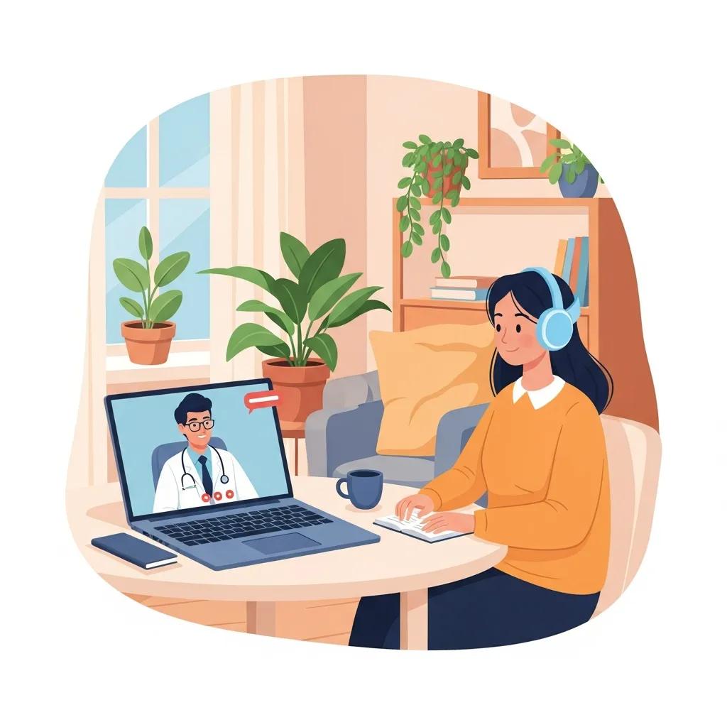 Telemedicine consultation between a doctor and patient in a home setting