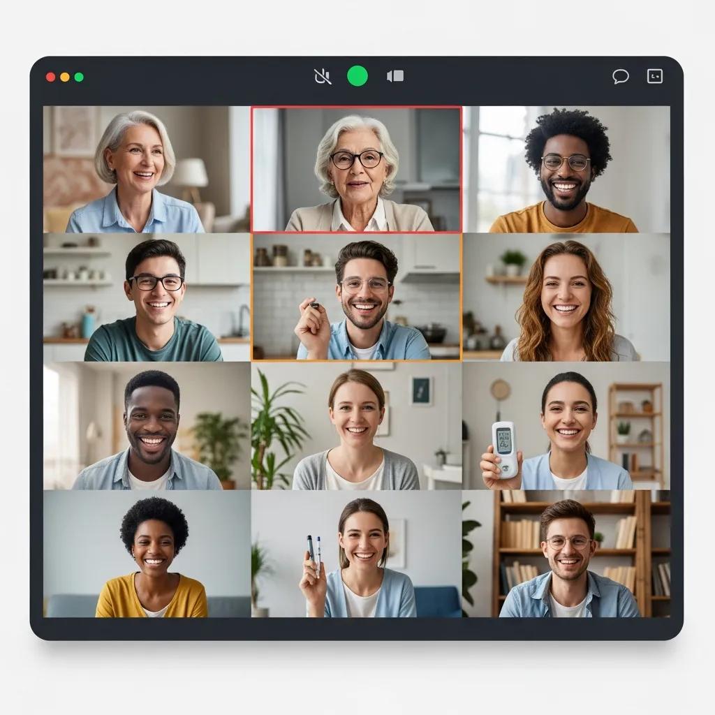 Virtual support meeting for people managing diabetes