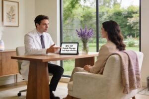 Inviting medical consultation environment showcasing personalized BPC-157 therapy
